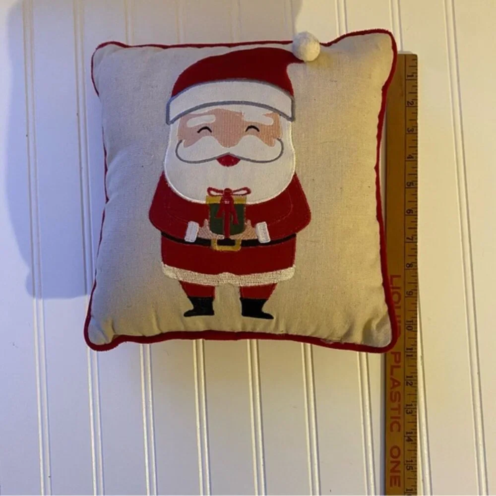 Festive Santa Claus Holiday Pillow